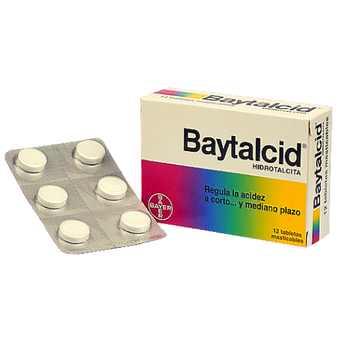 Baytalcid 500mg 12 tabletas masticables (1 caja)