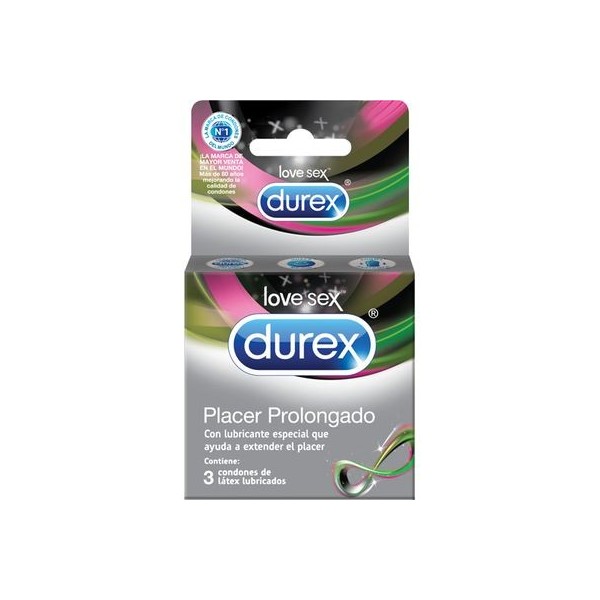 Condones Durex Placer Prolongado (3 unidades)