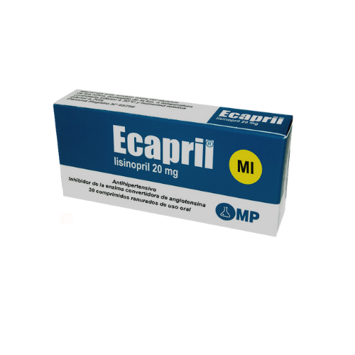 Ecapril 20 mg Lisinopril (1 comprimido)