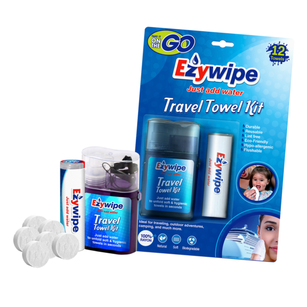 Kit toalla de viaje (12 toallas) Ezywipe