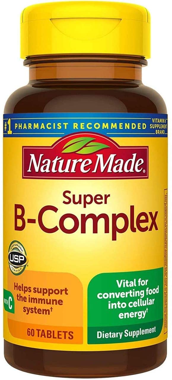 Nature Made Super B-Complex con Vitamina C y Ácido Fólico, 60 Tabletas