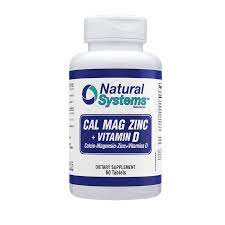 Cal-Mag-Zinc + Vitamin D 60 Tabletas Natural System