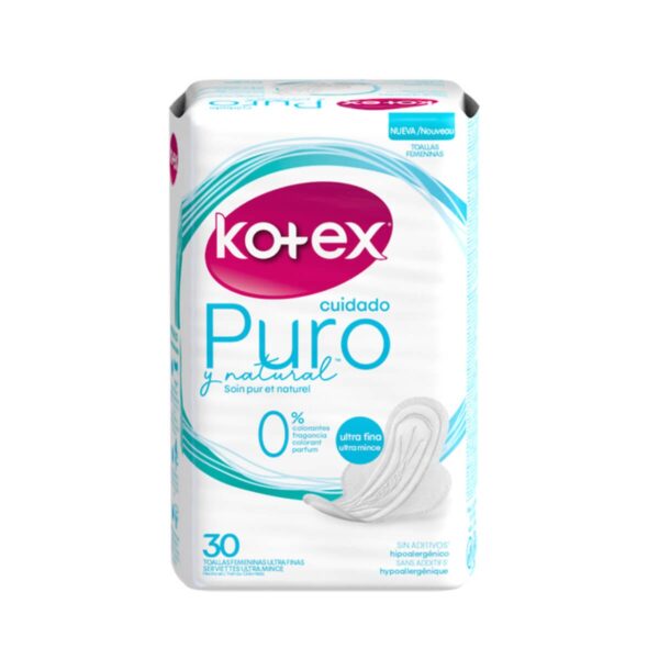 Kotex Puro y Natural x 30 toallas