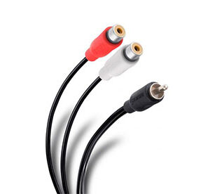 Cable RCA plug a 2 jacks, de 15 cm, ultradelgado - STEREN