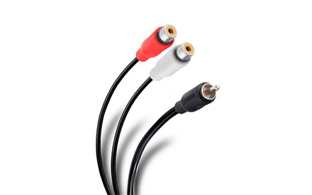 Cable RCA plug a 2 jacks, de 15 cm, ultradelgado - STEREN