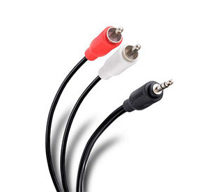 Cable plug 3,5 mm a 2 plug RCA de 15 cm, ultradelgado - STEREN