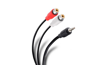 Cable plug 3,5 mm a 2 jacks RCA de 15 cm, ultradelgado - STEREN