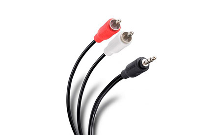 Cable plug 3,5 mm a 2 plug RCA de 1,8 m, ultradelgado - STEREN