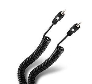 Cable auxiliar plug a plug 3,5 mm de 2,1 m, espiral - STEREN
