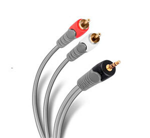 Cable plug 3,5 mm a 2 plug RCA de 1,8 m, reforzado - STEREN
