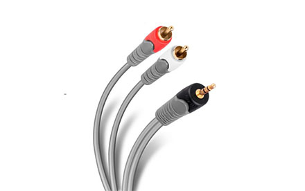 Cable plug 3,5 mm a 2 plug RCA de 1,8 m, reforzado - STEREN