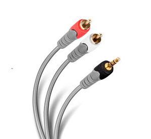 Cable plug 3,5 mm a 2 plug RCA de 3,6 m, reforzado - STEREN
