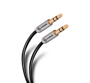Cable auxiliar plug a plug 3,5 mm de 90 cm, ultradelgado y conectores reforzados - STEREN