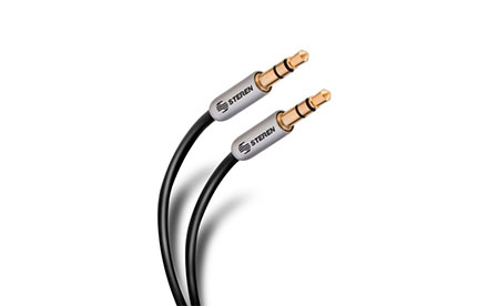 Cable auxiliar plug a plug 3,5 mm de 3,6 m, ultradelgado y conectores reforzados - STEREN