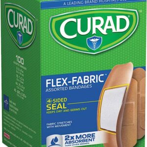 Curad Flex Fabric x 4 curitas variadas (extra grande, grande, standar y chica)