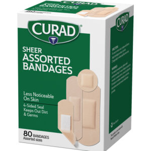 Curad Sheer Assorted Bandages x 4 curitas variadas (redonda,grande,mediana y standar)