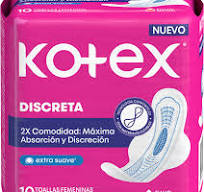 Kotex Discreta empaque x 10 toallas femeninas